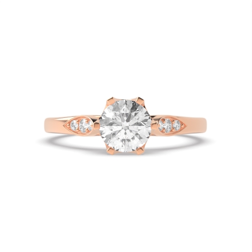 6 Prong Round Rose Gold Glitz Engagement Rings