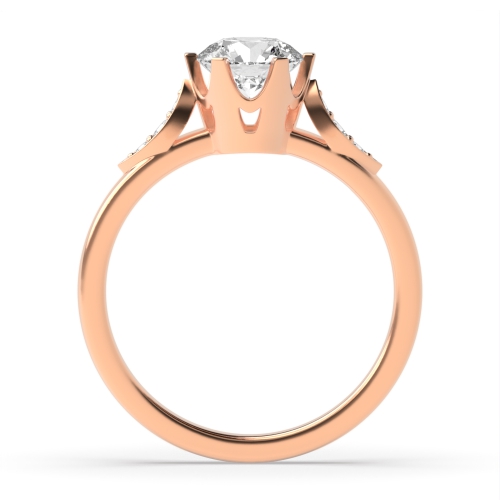 6 Prong Round Rose Gold Glitz Engagement Rings