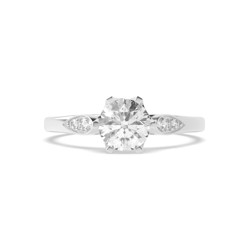 6 Prong Round Glitz Engagement Rings