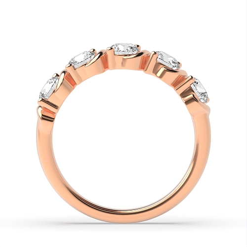 Bezel Setting Round Rose Gold Serpentine Eternity Diamond Rings