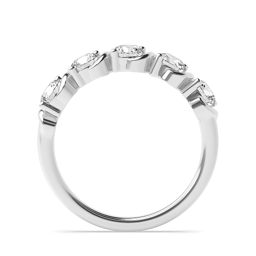 Bezel Setting Round Serpentine Eternity Diamond Rings