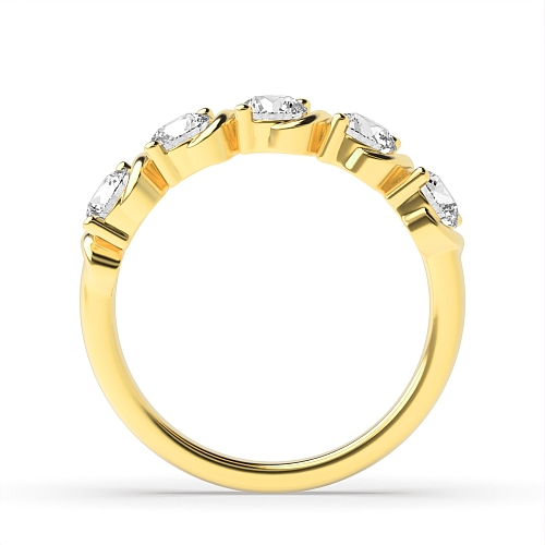 Bezel Setting Round Yellow Gold Serpentine Eternity Diamond Rings