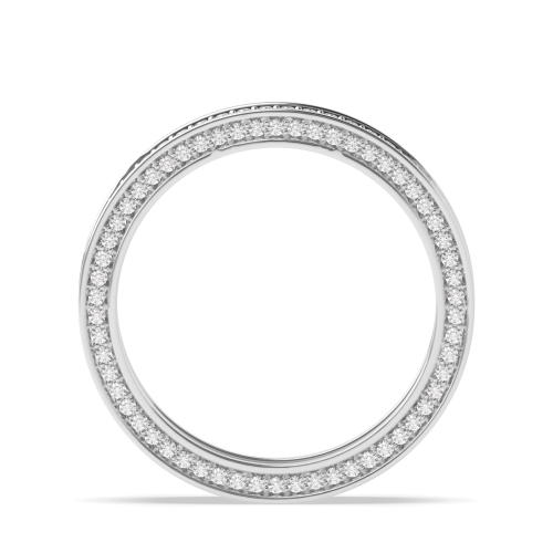 Pave Setting Round White Gold Luxurious Full Eternity Diamond Rings