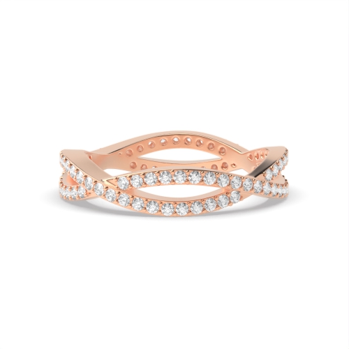 4 Prong Round Rose Gold Infinity Eternity Engagement Rings