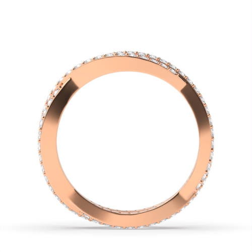 4 Prong Round Rose Gold Infinity Eternity Engagement Rings