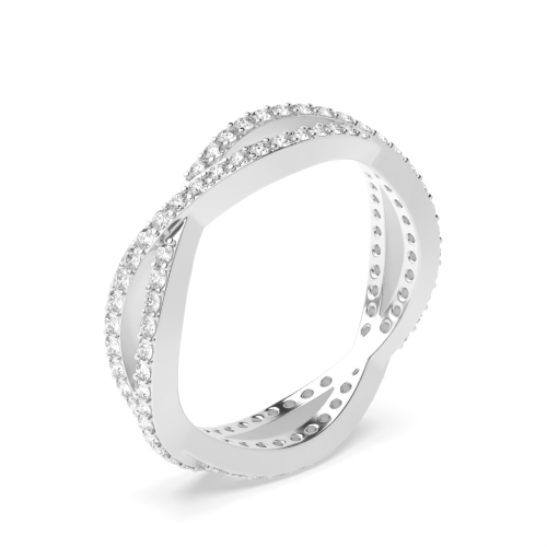 4 Prong Round White Gold Infinity Full Eternity Engagement Rings