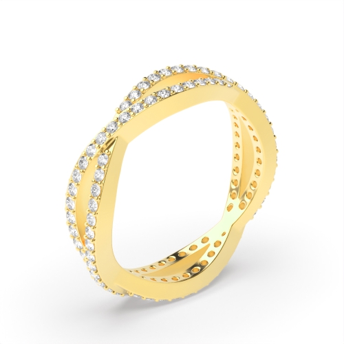 4 Prong Round Yellow Gold Infinity Eternity Engagement Rings