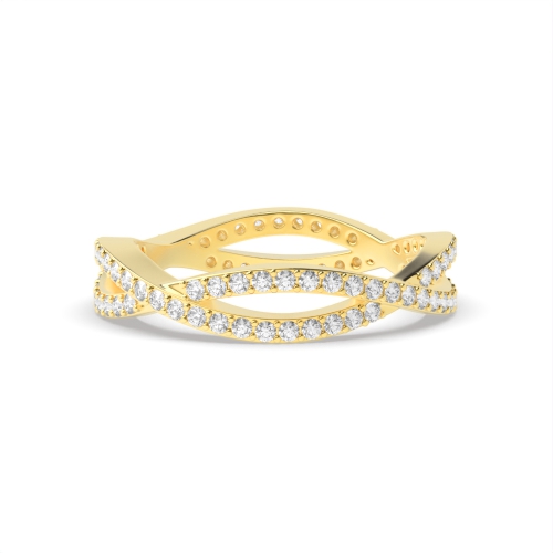 4 Prong Round Yellow Gold Infinity Eternity Engagement Rings