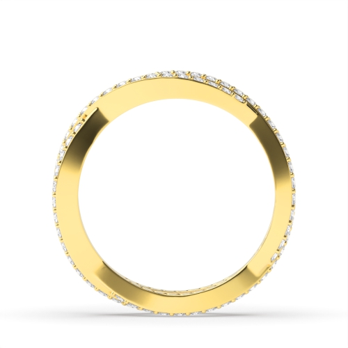 4 Prong Round Yellow Gold Infinity Eternity Engagement Rings