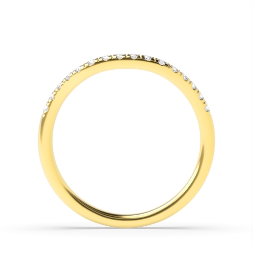 4 Prong Round Yellow Gold Wave Engagement Rings