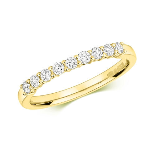 4 Prong Round Yellow Gold Whisper continuum Eternity Engagement Rings