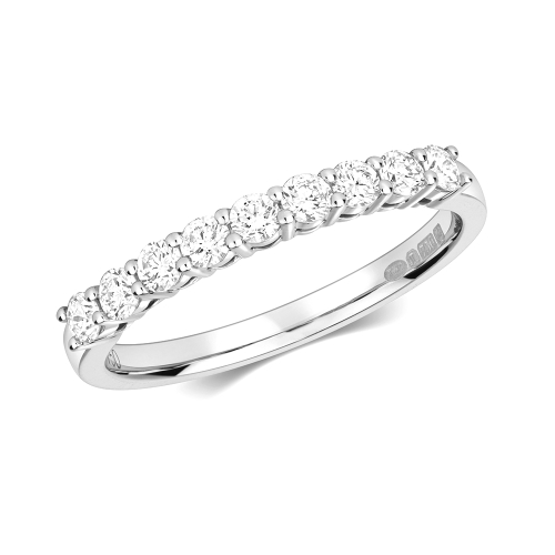 Buy 4 Prong Setting Half Eternity Round Diamond Rings - Abelini
