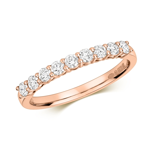 4 Prong Round Rose Gold Delicate Eternity Diamond Rings