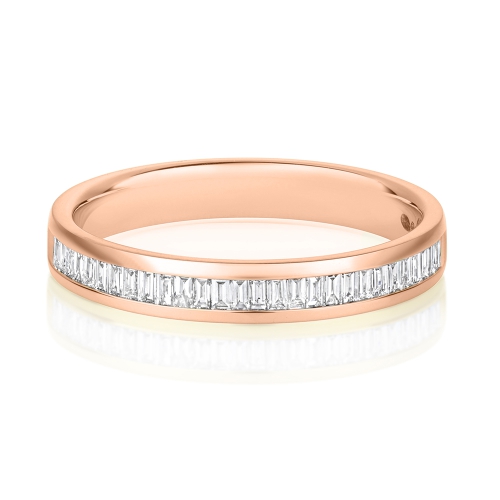 Channel Setting Baguette Rose Gold Wedding Eternity Diamond Rings