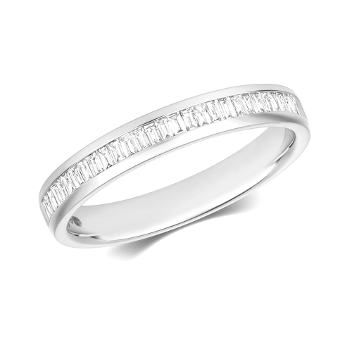 Channel Setting Baguette wedding Half Eternity Diamond Ring