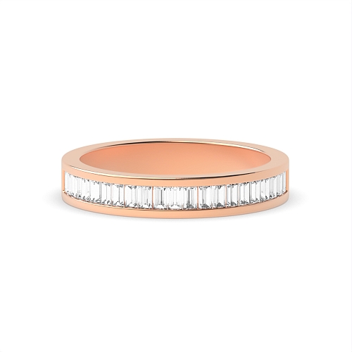 Channel Setting Baguette Rose Gold Eternal Eternity Diamond Rings