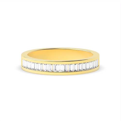 Channel Setting Baguette Yellow Gold Eternal Eternity Diamond Rings
