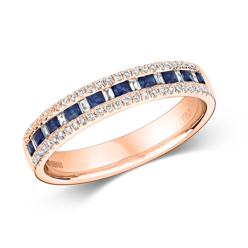 Channel Setting Princess Rose Gold Whisperhalf Engagement Rings