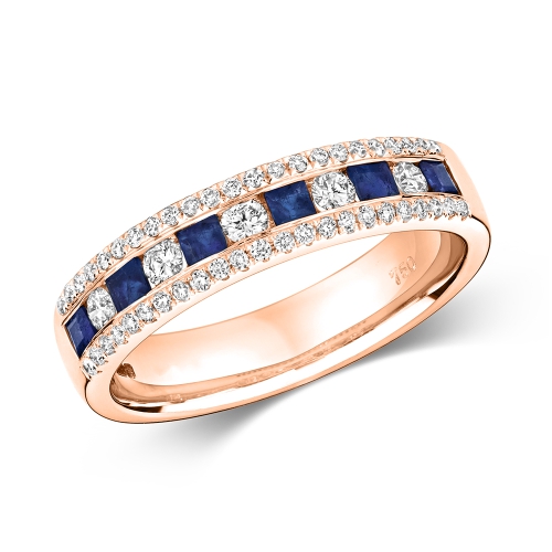 Channel Setting Princess Rose Gold Gemsphere Engagement Rings