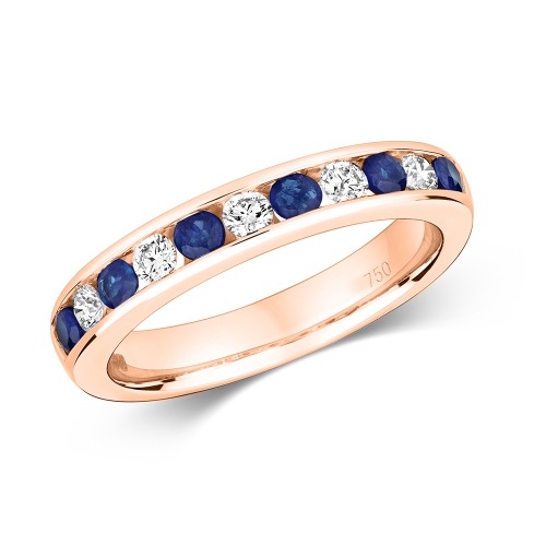 Channel Setting Round Rose Gold Orbit Diamond Rings