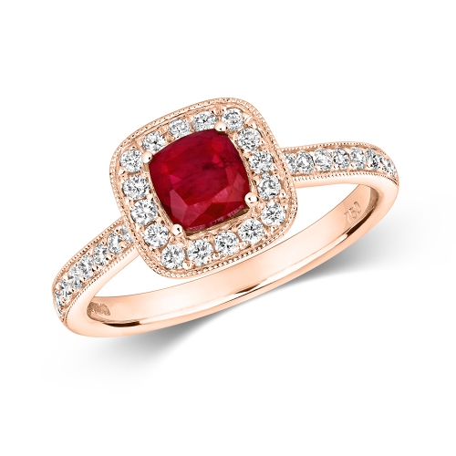 4 Prong Cushion Rose Gold Colorside Lab Grown Diamond Engagement Rings