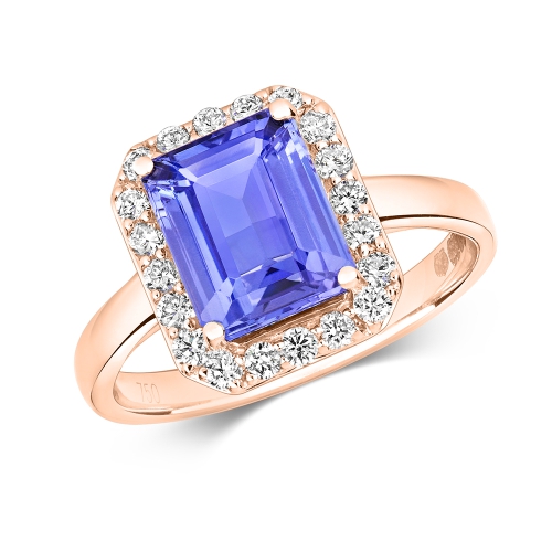 4 Prong Emerald Rose Gold Zenith Lab Grown Diamond Engagement Rings