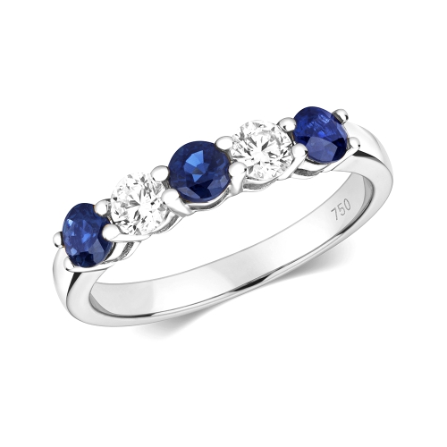 4 Prong Round Auraglint Gemstone Diamond Rings