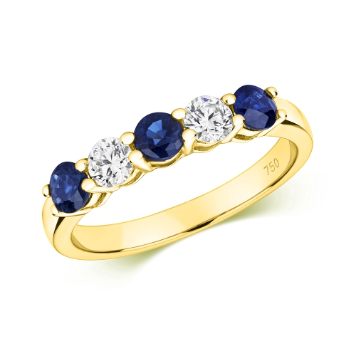 4 Prong Round Yellow Gold Auraglint Diamond Rings