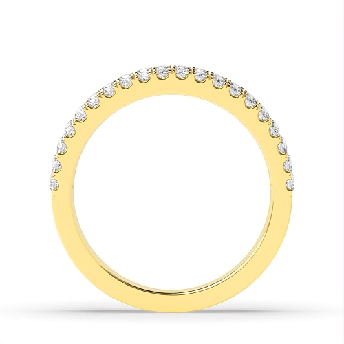 Channel Setting Round/Baguette Yellow Gold Elegant look Eternity Diamond Rings