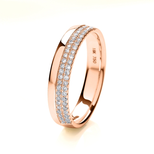 Pave Setting Round Rose Gold Eternalbond Eternity Engagement Rings