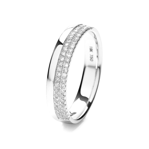 Pave Setting Round Eternalbond Half Eternity Engagement Rings