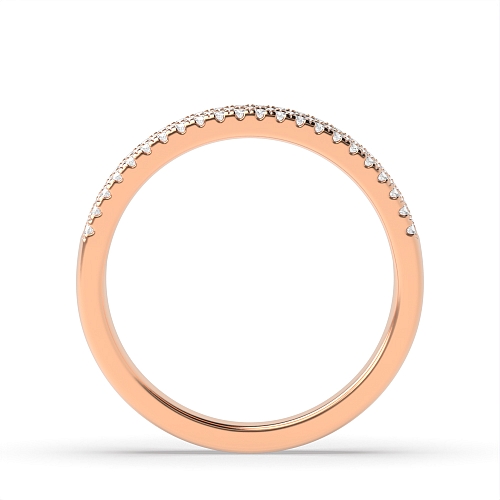 Pave Setting Round Rose Gold 3 row Eternity Diamond Rings