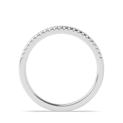 Pave Setting Round Platinum 3 row Diamond Rings