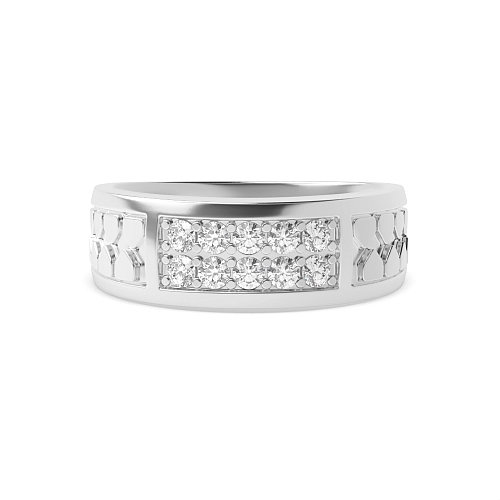 Pave Setting Round Majestic Unique Men's Wedding Bands Diamond Rings