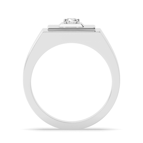 4 Prong Round Core Solitaire Wedding Band