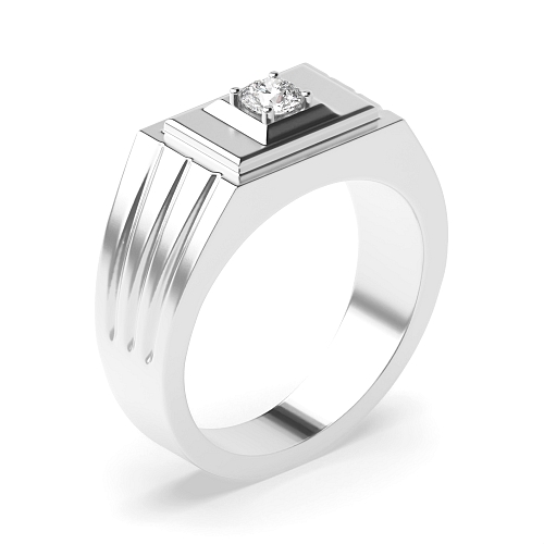 4 Prong Round Core Unique Men's Wedding Bands Diamond Rings