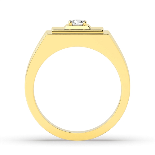 4 Prong Round Yellow Gold Core Diamond Rings