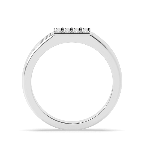 4 Prong Round Square Moissanite Black Cluster Diamond Rings