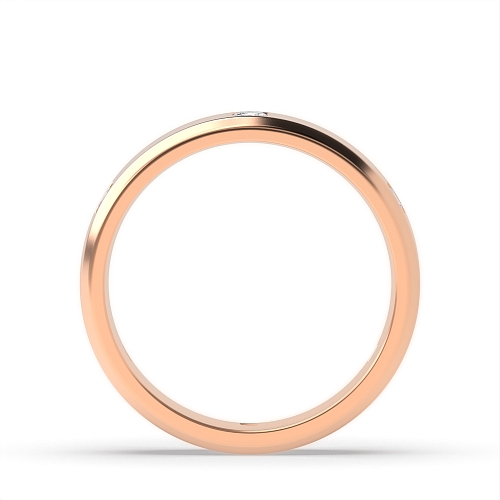 Channel Setting Princess Rose Gold Flush set Band Diamond Rings