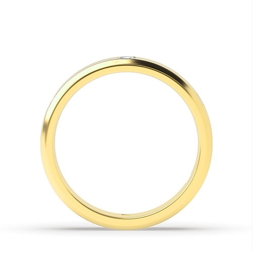 Channel Setting Princess Yellow Gold Flush set Band Diamond Rings