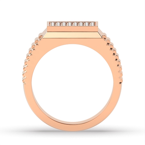 Pave Setting Round Rose Gold Micro Diamond Rings
