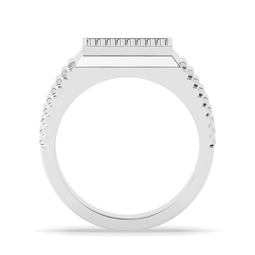 Pave Setting Round Micro Moissanite Black Cluster Diamond Rings