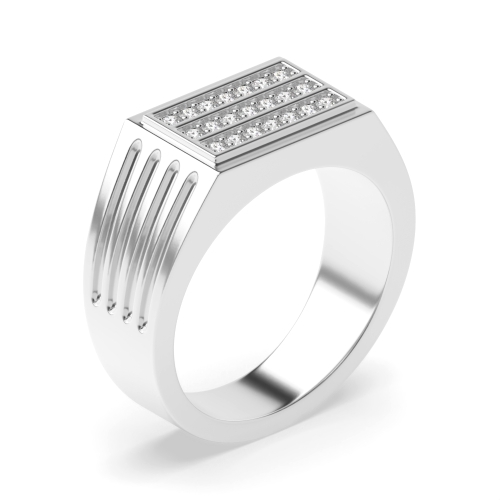 Pave Setting Round Starglint Diamond Rings