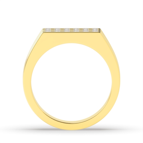 Channel Setting Round Yellow Gold Cluster Diamond Ring