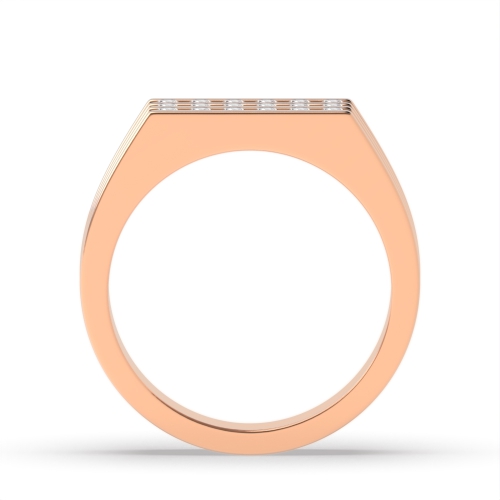 Channel Setting Round Rose Gold 3 row Diamond Rings