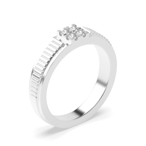 Prong Setting Perfectly cradles a round-shaped diamond mens ring