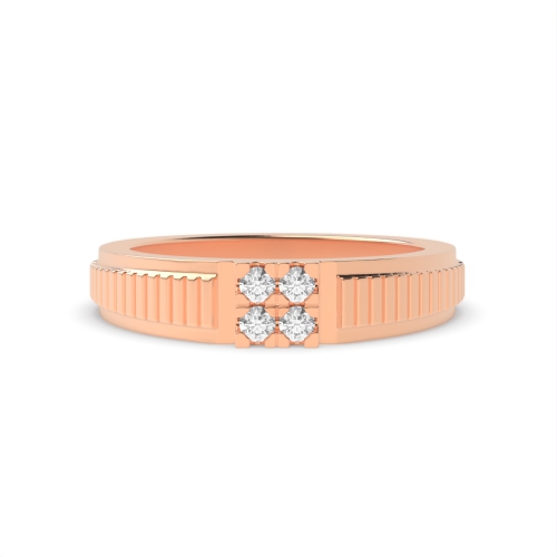 4 Prong Round Rose Gold Perfectly cradles Diamond Rings