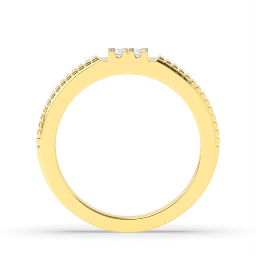 4 Prong Round Yellow Gold Cluster Diamond Ring