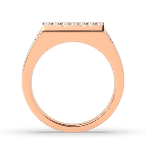 Pave Setting Round Rose Gold Tide Diamond Rings