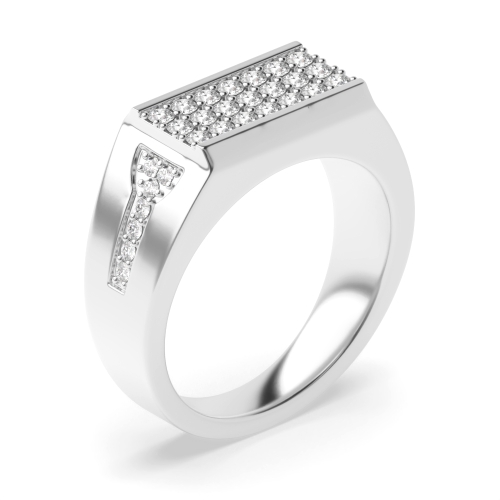 Pave Setting Round Tide Diamond Rings
